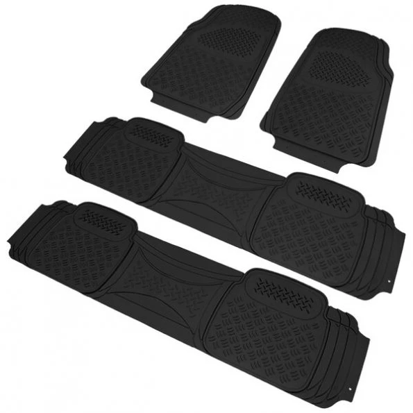 Pvc Floor Mat 4 Pieces Set Black