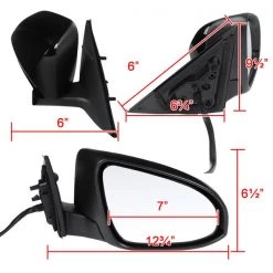 12-14 Toyota Camry Side Mirror -Right- 3 Wires, Power Glossy Black