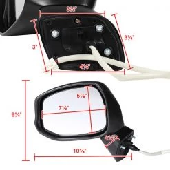 12-15 Honda Civic Side Mirror-Left- 3 Wires, Power Glossy Black