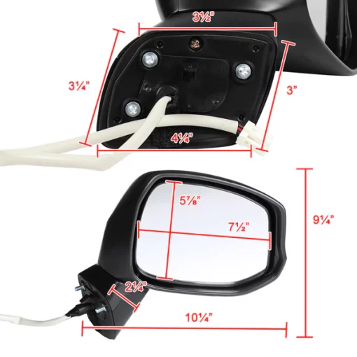 12-15 Honda Civic Side Mirror-Right- 3 Wires, Power Glossy Black
