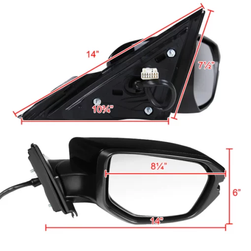 16-18 Honda Civic Side Mirror, RMV-CV16HP7-B-MP-R