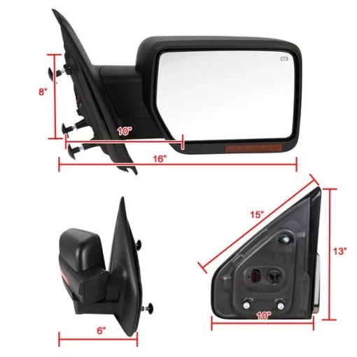 07-14 Ford F150 Towing Mirror-Black- Right