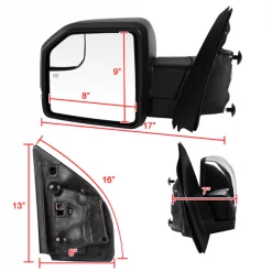 Spec-D Tuning 15-17 Ford F150 Towing Mirror-Chrome- Left 7 15-17 Ford F150 Towing Mirror-Chrome- Left
