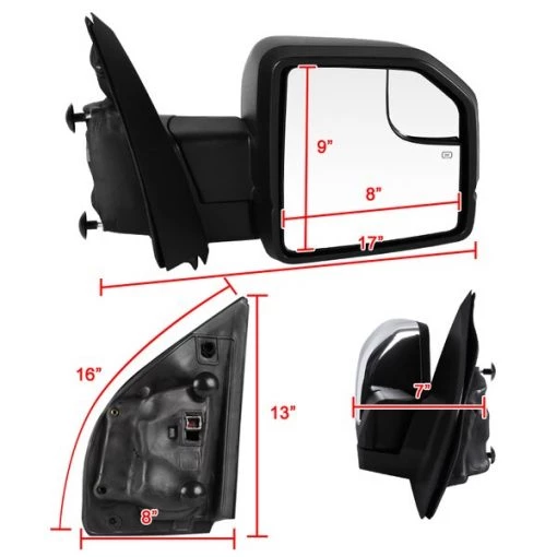 15-17 Ford F150 Towing Mirror-Chrome-Right