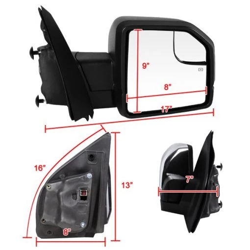 15-17 Ford F150 Towing Mirror-Black-Right