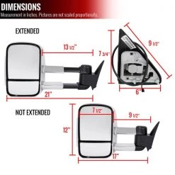 88-98 Chevrolet C10 Towing Mirrors, RMX-C1088CRLED-M-FS