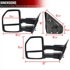 04-06 Ford F150 Towing Mirrors Chrome- Clear Signal- Power Heated