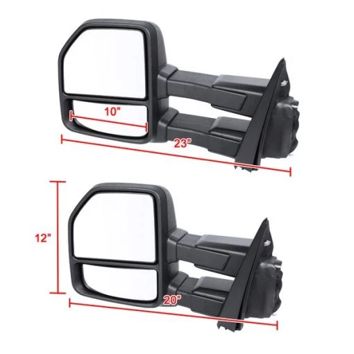 15-17 Ford F150 Towing Mirrors Manual-Black Texture