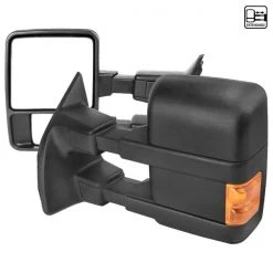 Spec-D Tuning 03-15 Ford F250 Super Duty Towing Mirrors Black- Amber Signal Manual
