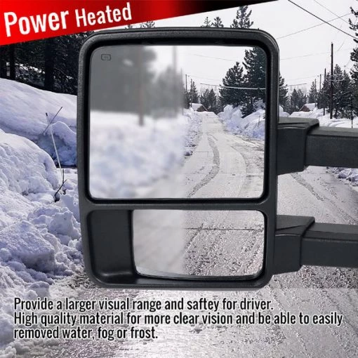 08-15 Ford F250 Super Duty Towing Mirrors- Smoke Signal- Power Heated