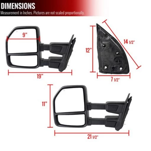 99-16 Ford F250 Super Duty Towing Mirrors, RMX-F25099F2H-P-FS
