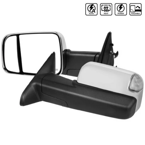 09-12 Dodge Ram Towing Mirrors-Power- Chrome Cover