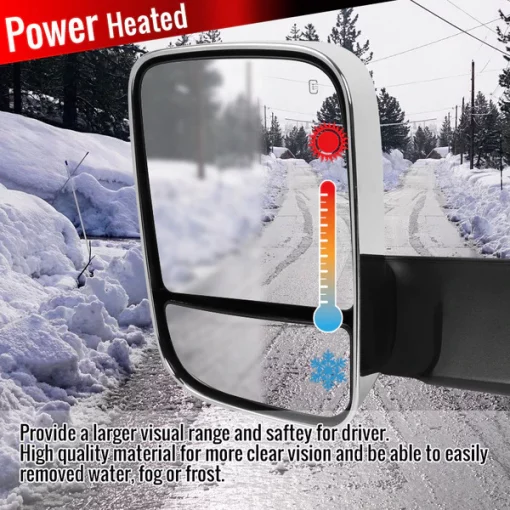 09-12 Dodge Ram Towing Mirrors-Power- Chrome Cover