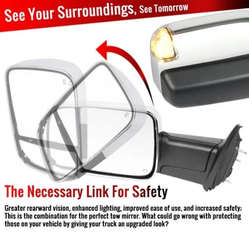 13-15 Dodge Ram Towin Mirrors -Chrome