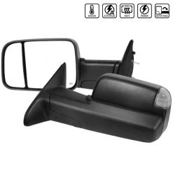 13-15 Dodge Ram Towing Mirrors- Black Texture
