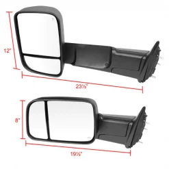 13-15 Dodge Ram Towing Mirrors- Black Texture