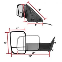Spec-D Tuning 13-15 Dodge Ram Towing Mirrors- Power Heated LED- Fit 1500 2500 3500 8 13-15 Dodge Ram Towing Mirrors- Power Heated LED- Fit 1500 2500 3500