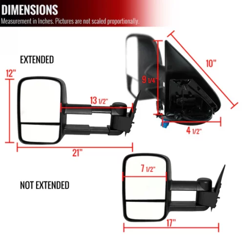 03-06 Chevrolet Silverado Towing Mirrors – Power