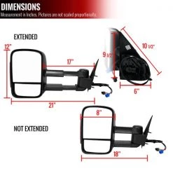 Spec-D Tuning 03-06 Chevrolet Silverado Towing Mirrors - Power, Heated, LED Signal 6 03-06 Chevrolet Silverado Towing Mirrors – Power, Heated, LED Signal