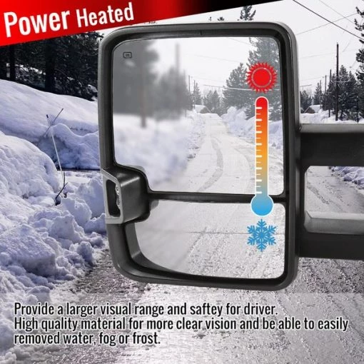 07-13 ChevySilverado Chrm Cvr TwngMirrors, Pwr Htd, RMX-SIV07G3GLEDHP-FS