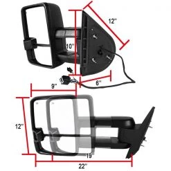 07-13 ChevySilverado Chrm Cvr Twng Mirrors, Pwr Htd, RMX-SIV07G3LEDHP-FS