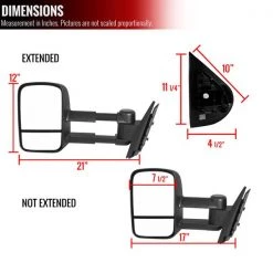 07-10 Chevrolet Silverado 07-10 Silverado Towing Mirrors – Manual