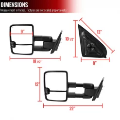 Spec-D Tuning 14-16 Chevy Silverado Towing Mirrors, RMX-SIV14G2GHP-TS-FS 9 14-16 Chevy Silverado Towing Mirrors, RMX-SIV14G2GHP-TS-FS