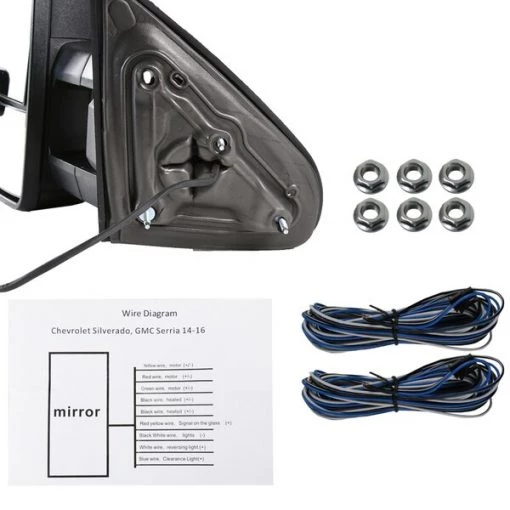 14-18 ChevySilverado Chrm Cvr TwngMirrors, Pwr Htd, RMX-SIV14G3GLEDHP-FS