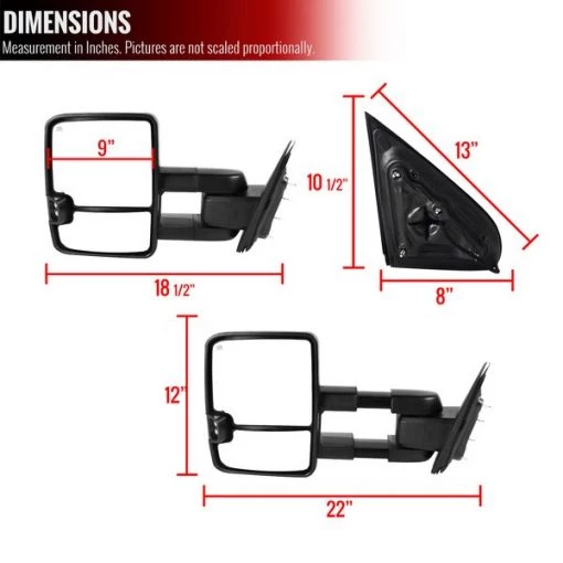 14-16 Chevy Silverado Towing Mirrors, RMX-SIV14G3GHP-TS-FS