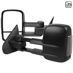 14-18 Chevrolet Silverado Towing Mirrors Black- Manual- Fits 1500