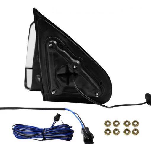 14-18 Chevrolet Silverado Towing Mirrors Black- Manual- Fits 1500