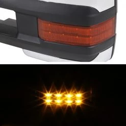 99-02 Chevrolet Silverado Towing Mirror Chrome Cvr Power Heated LED