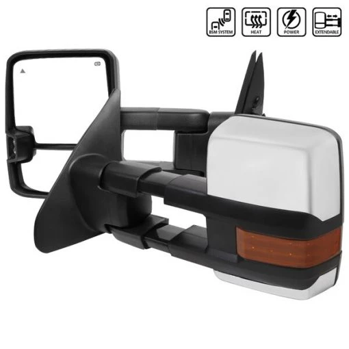 07-17 Toyota Tundra Twng Mirrors Chrm- Pwr Htd LED, RMX-TUN07G2LEDHP-FS