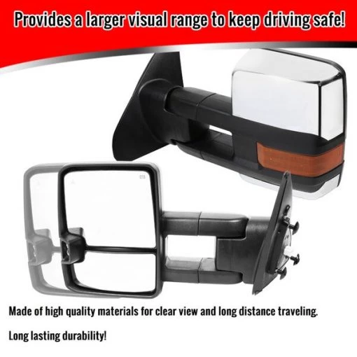 07-17 Toyota Tundra Twng Mirrors Chrm- Pwr Htd LED, RMX-TUN07G2LEDHP-FS