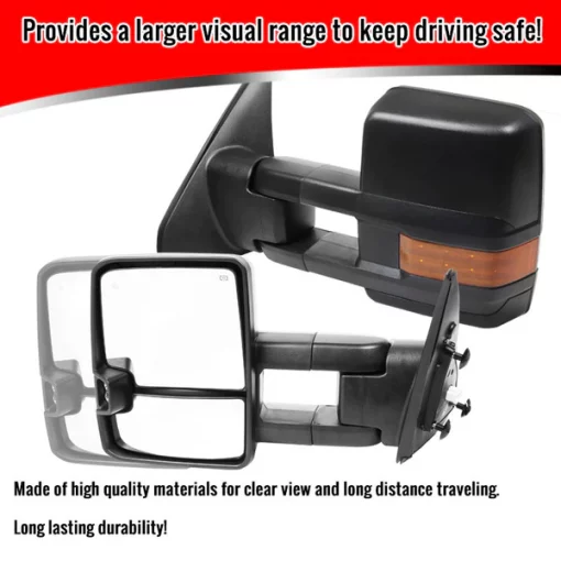 07-17 ToyotaTundra Twng Mirrors BlkPwr Htd LED Blk, RMX-TUN07G3LEDHP-FS