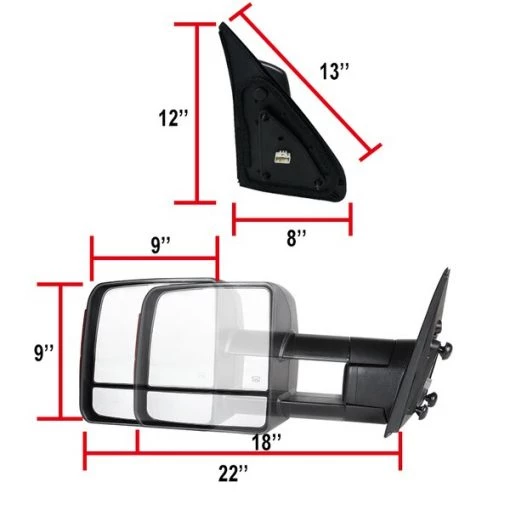 07-Up Toyota Tundra Towing Mirrors – Power