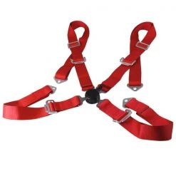 Spec-D Tuning 4 Point Harness Cam Lock Seat Belt - Red