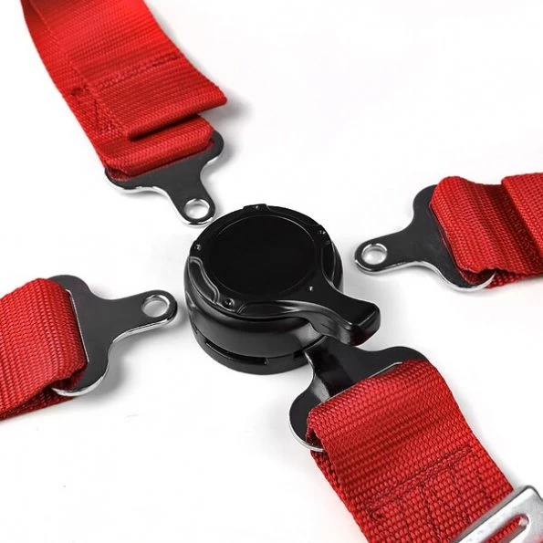 4 Point Harness Cam Lock Seat Belt – Red