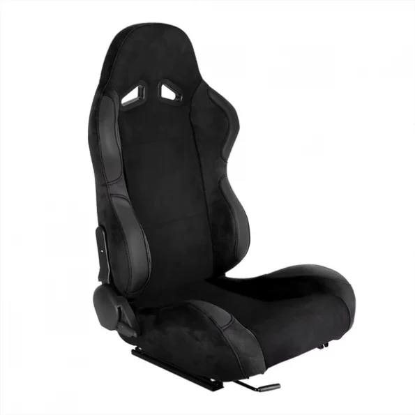 Racing Seat – Black Suede With Black Stitching – Right Side