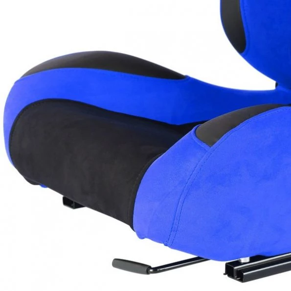 Racing Seat – Black And Blue Suede – Left Side