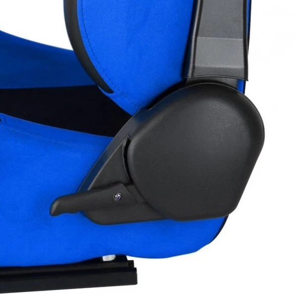 Racing Seat – Black And Blue Suede – Left Side
