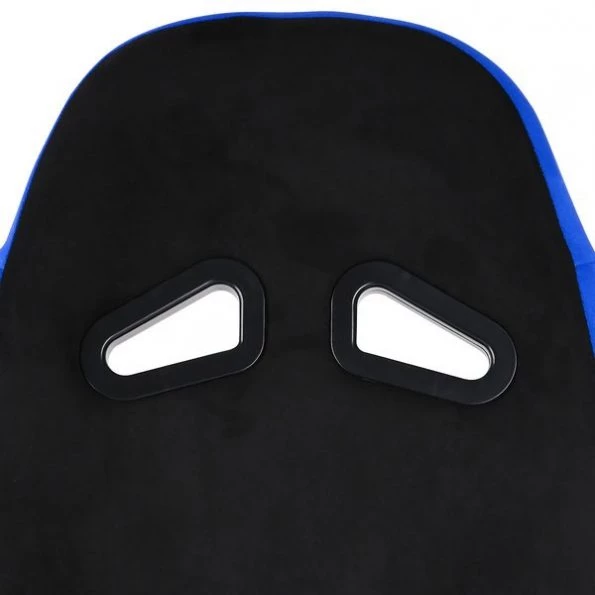 Racing Seat – Black And Blue Suede – Left Side