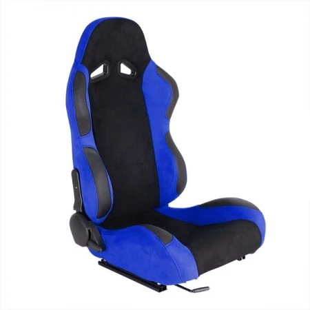 Spec-D Tuning Racing Seat - Black And Blue Suede - Right Side