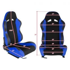 Spec-D Tuning Racing Seat - Black And Blue Suede - Right Side 7 Racing Seat – Black And Blue Suede – Right Side