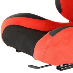 Spec-D Tuning Racing Seat - Black And Red Suede - Left Side 7 Racing Seat – Black And Red Suede – Left Side