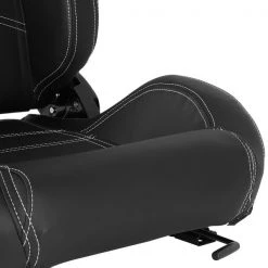 Spec-D Tuning Racing Seat - Black Pvc With White Stitching - Left Side 6 Racing Seat – Black Pvc With White Stitching – Left Side