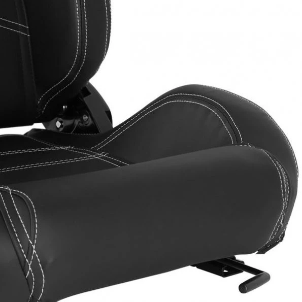Racing Seat – Black Pvc With White Stitching – Left Side