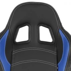 Racing Seat – Black With Blue Pvc With White Stitching – Left Side