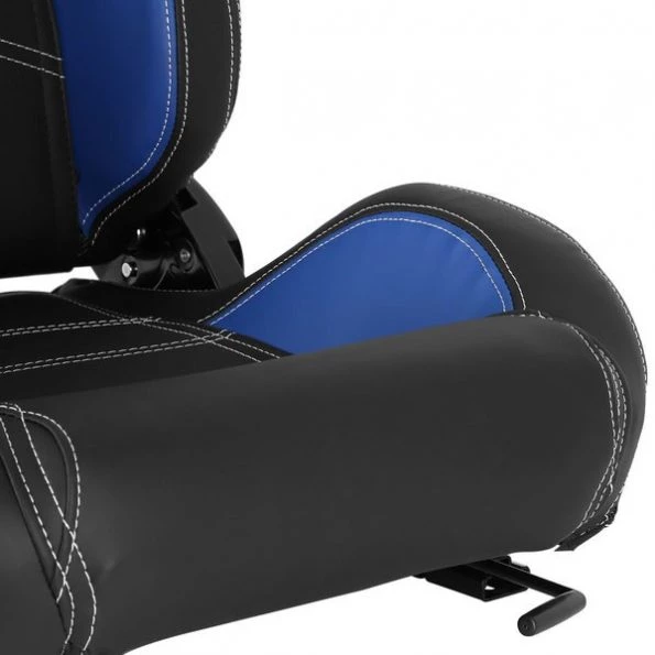 Racing Seat – Black With Blue Pvc With White Stitching – Left Side