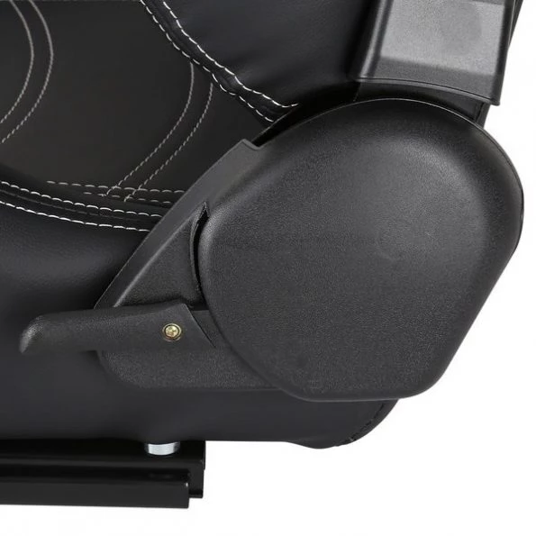 Racing Seat – Black With Blue Pvc With White Stitching – Left Side